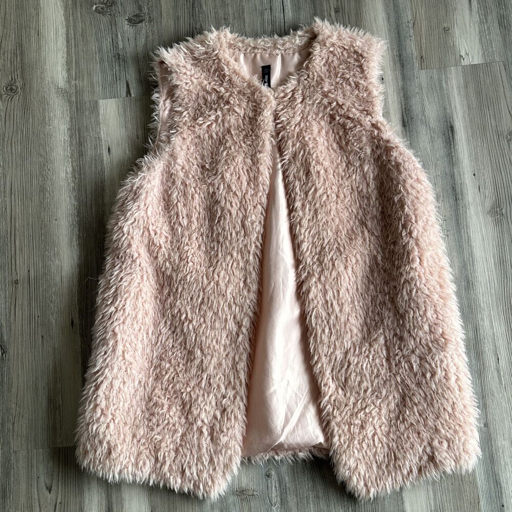 Lord & Taylor Design Lab Fairycore Mob Wife Aesthetic Pink Fur Vest Medium
